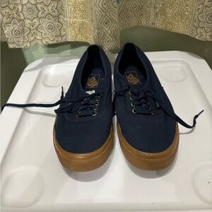 Navy Blue Vans with Gum Sole